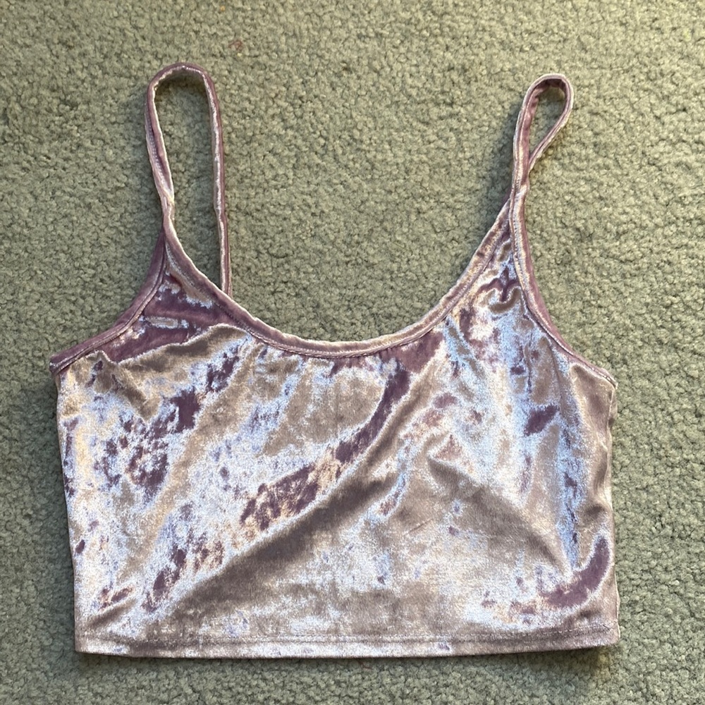Purple velvet crop top